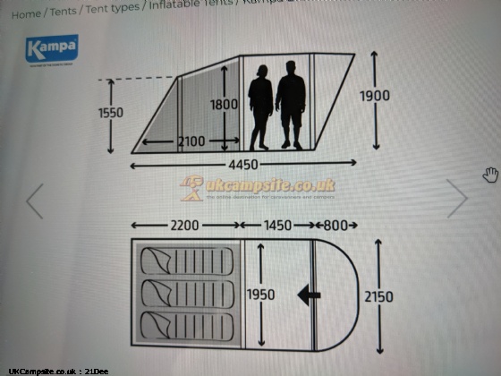 Kampa Brean 3 Air, 3 berth, (2021)