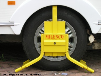 A Milenco Caravan wheelclamp